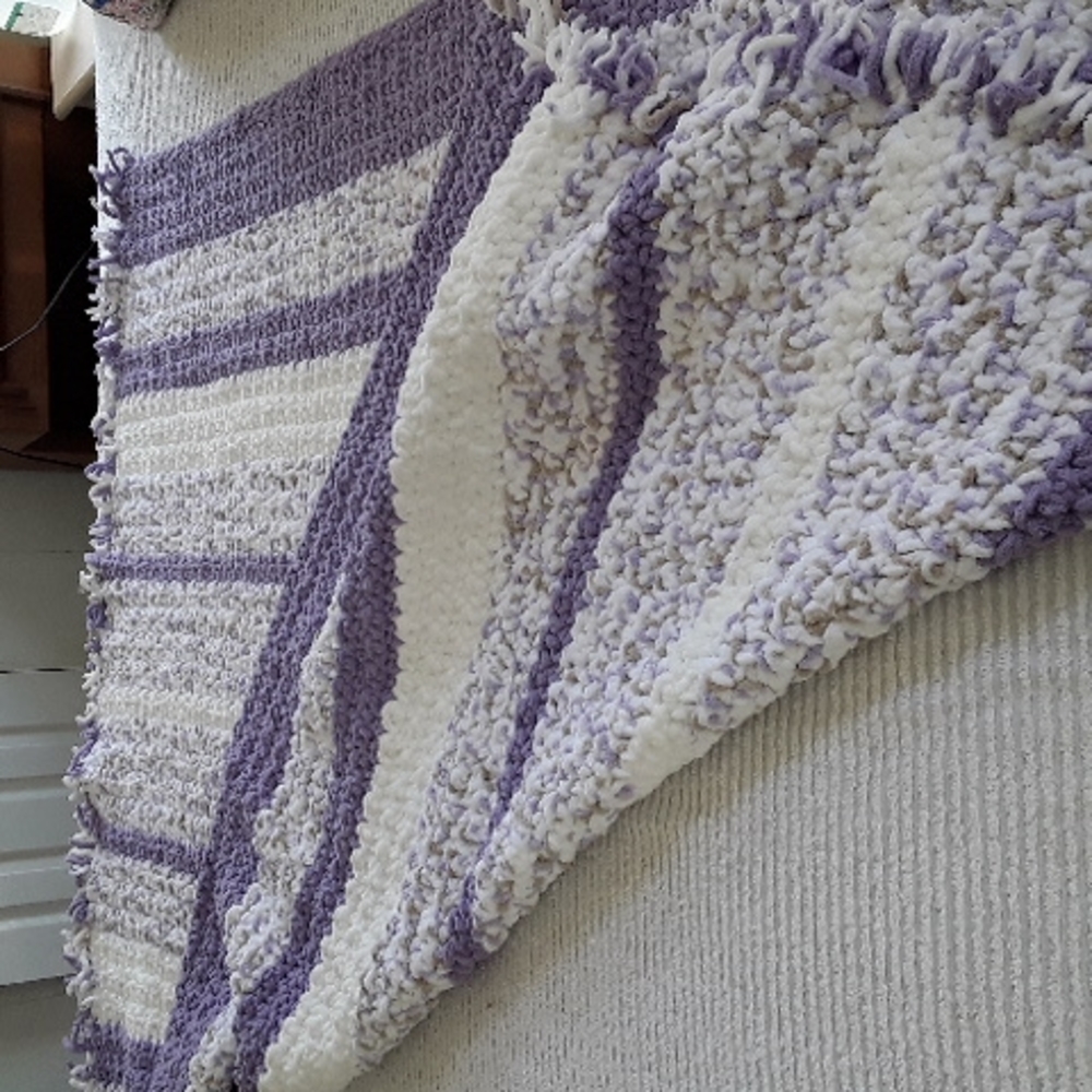 Handmade chenille throw